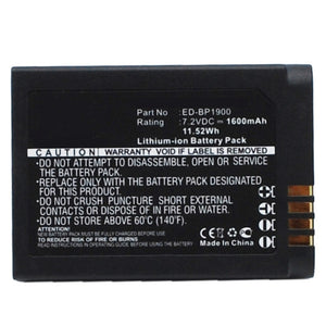 Batteries N Accessories BNA-WB-L9120 Digital Camera Battery - Li-ion, 7.2V, 1600mAh, Ultra High Capacity - Replacement for Samsung ED-BP1900 Battery