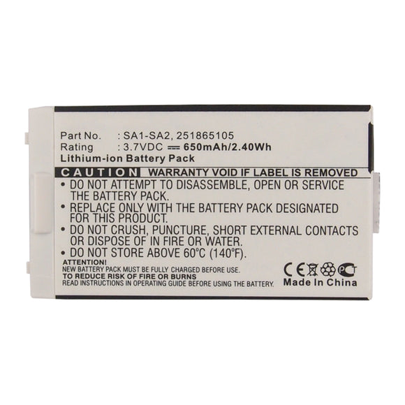 Batteries N Accessories BNA-WB-L16519 Cell Phone Battery - Li-ion, 3.7V, 650mAh, Ultra High Capacity - Replacement for Sagem SA1-SA2 Battery