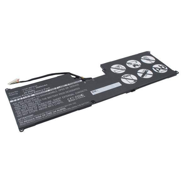 Batteries N Accessories BNA-WB-P10751 Laptop Battery - Li-Pol, 7.5V, 3860mAh, Ultra High Capacity - Replacement for Sony VGP-BPS39 Battery
