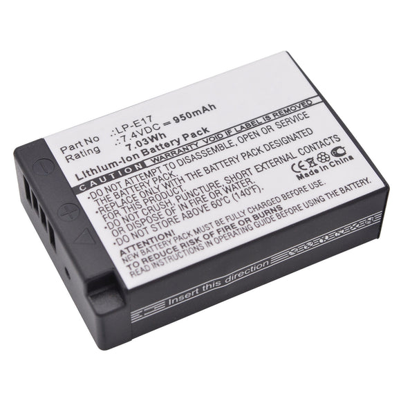 Batteries N Accessories BNA-WB-L8853 Digital Camera Battery - Li-ion, 7.4V, 950mAh, Ultra High Capacity - Replacement for Canon LP-E17 Battery