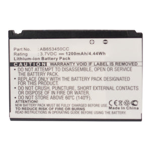 Batteries N Accessories BNA-WB-L13090 Cell Phone Battery - Li-ion, 3.7V, 1200mAh, Ultra High Capacity - Replacement for Samsung AB653450CC Battery