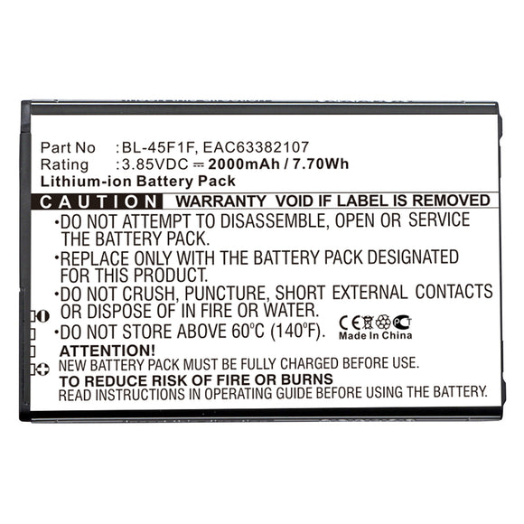 Batteries N Accessories BNA-WB-L3871 Cell Phone Battery - Li-ion, 3.85, 2200mAh, Ultra High Capacity Battery - Replacement for LG BL-45F1F Battery