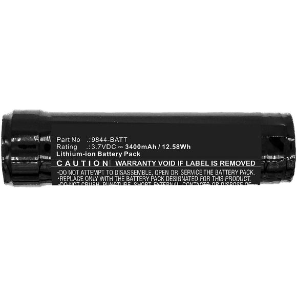 Batteries N Accessories BNA-WB-L15016 Flashlight Battery - Li-ion, 3.7V, 3400mAh, Ultra High Capacity - Replacement for Nightstick 9844-BATT Battery