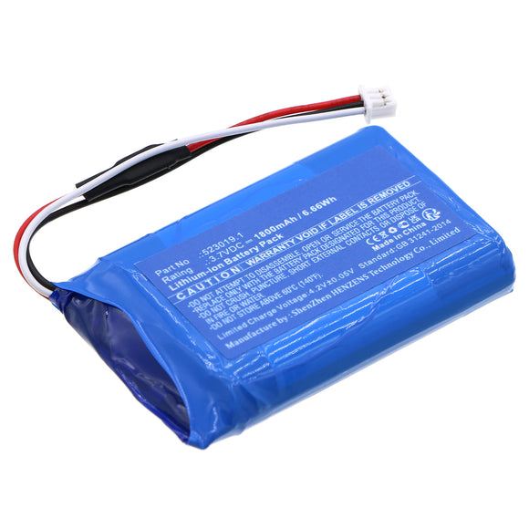 Batteries N Accessories BNA-WB-L18971 Equipment Battery - Li-ion, 3.7V, 1800mAh, Ultra High Capacity - Replacement for Systronik 523019.1 Battery