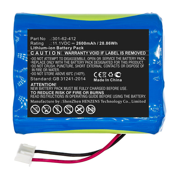 Batteries N Accessories BNA-WB-L15000 Equipment Battery - Li-ion, 11.1V, 2600mAh, Ultra High Capacity - Replacement for Peaktech 301-62-412 Battery