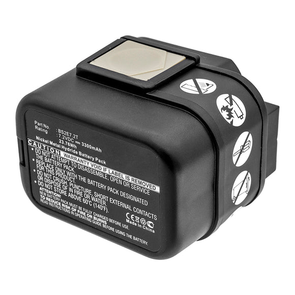 Batteries N Accessories BNA-WB-H15283 Power Tool Battery - Ni-MH, 7.2V, 3300mAh, Ultra High Capacity - Replacement for Milwaukee BS2E7.2T Battery