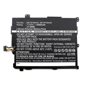 Batteries N Accessories BNA-WB-P12871 Tablet Battery - Li-Pol, 7.5V, 4200mAh, Ultra High Capacity - Replacement for Lenovo ASM SB10F46455 Battery