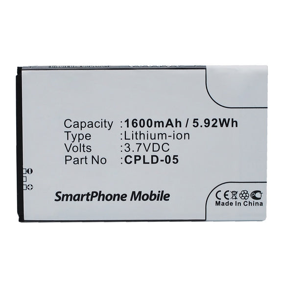 Batteries N Accessories BNA-WB-L10056 Cell Phone Battery - Li-ion, 3.7V, 1600mAh, Ultra High Capacity - Replacement for Coolpad CPLD-05 Battery