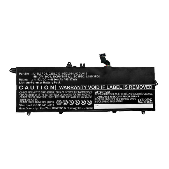 Batteries N Accessories BNA-WB-P12638 Laptop Battery - Li-Pol, 11.52V, 4850mAh, Ultra High Capacity - Replacement for Lenovo L18C3PD2 Battery