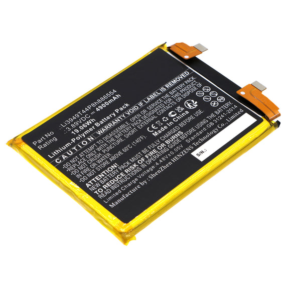 Batteries N Accessories BNA-WB-P19112 Cell Phone Battery - Li-Pol, 3.89V, 4900mAh, Ultra High Capacity - Replacement for ZTE Li3949T44P8h886554 Battery