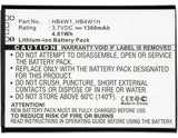 Batteries N Accessories BNA-WB-L3816 Cell Phone Battery - Li-ion, 3.7, 1300mAh, Ultra High Capacity Battery - Replacement for Huawei HB4W1, HB4W1H Battery