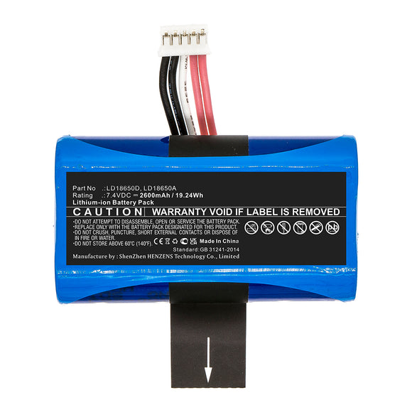 Batteries N Accessories BNA-WB-L16543 Credit Card Reader Battery - Li-ion, 7.4V, 2600mAh, Ultra High Capacity - Replacement for Landi LD18650A Battery