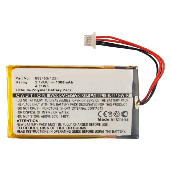 Batteries N Accessories BNA-WB-P15031 GPS Battery - Li-Pol, 3.7V, 1300mAh, Ultra High Capacity - Replacement for Insignia 653453(125) Battery