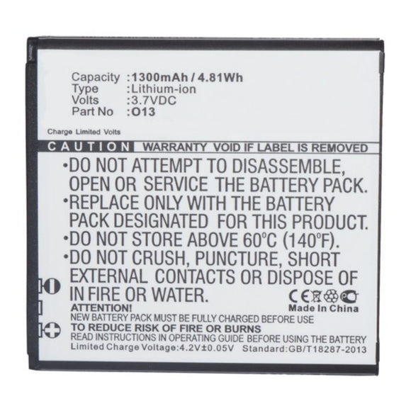 Batteries N Accessories BNA-WB-L9827 Cell Phone Battery - Li-ion, 3.7V, 1300mAh, Ultra High Capacity - Replacement for AMOI O13 Battery