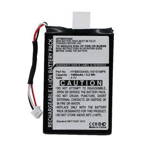 Batteries N Accessories BNA-WB-L14216 GPS Battery - Li-ion, 3.7V, 1400mAh, Ultra High Capacity - Replacement for VDO Dayton HYB8030450L1401S1MPX Battery
