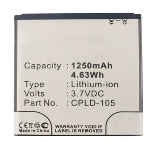 Batteries N Accessories BNA-WB-L10092 Cell Phone Battery - Li-ion, 3.7V, 1250mAh, Ultra High Capacity - Replacement for Coolpad CPLD-105 Battery