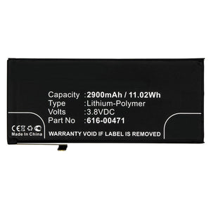 Batteries N Accessories BNA-WB-P9487 Cell Phone Battery - Li-Pol, 3.8V, 2900mAh, Ultra High Capacity - Replacement for Apple 616-00468 Battery