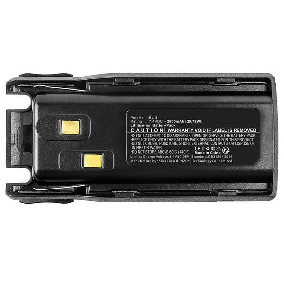Batteries N Accessories BNA-WB-L17721 2-Way Radio Battery - Li-ion, 7.4V, 2800mAh, Ultra High Capacity - Replacement for Baofeng BL-8 Battery