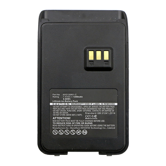 Batteries N Accessories BNA-WB-L14385 2-Way Radio Battery - Li-ion, 7.4V, 1200mAh, Ultra High Capacity - Replacement for Motorola 60Q135901-C Battery