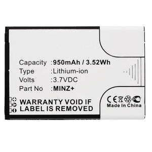 Batteries N Accessories BNA-WB-L3707 Cell Phone Battery - Li-Ion, 3.7V, 950 mAh, Ultra High Capacity Battery - Replacement for Wiko MINZ+ Battery