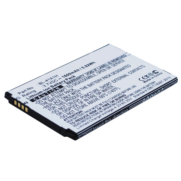 Batteries N Accessories BNA-WB-L641 Cell Phone Battery - Li-Ion, 3.7V, 1600 mAh, Ultra High Capacity Battery - Replacement for LG BL-41A1H Battery