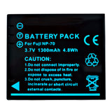 Batteries N Accessories BNA-WB-NP70 Digital Camera Battery - li-ion, 3.7V, 1300 mAh, Ultra High Capacity Battery - Replacement for Fuji NP-70 Battery