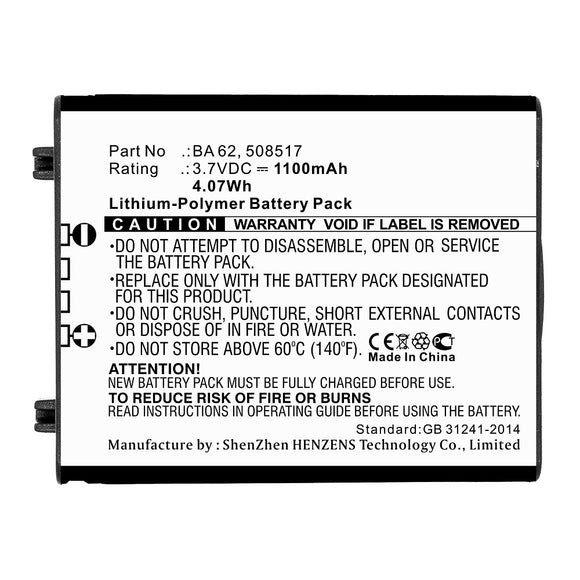 Batteries N Accessories BNA-WB-P13883 Wireless Headset Battery - Li-Pol, 3.7V, 1100mAh, Ultra High Capacity - Replacement for Sennheiser BA 62 Battery