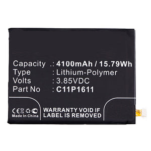 Batteries N Accessories BNA-WB-P3096 Cell Phone Battery - Li-Pol, 3.85V, 4100 mAh, Ultra High Capacity Battery - Replacement for Asus 0B200-02300000 Battery