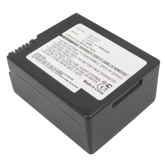 Batteries N Accessories BNA-WB-L9176 Digital Camera Battery - Li-ion, 7.4V, 1400mAh, Ultra High Capacity - Replacement for Sony NP-FF70 Battery