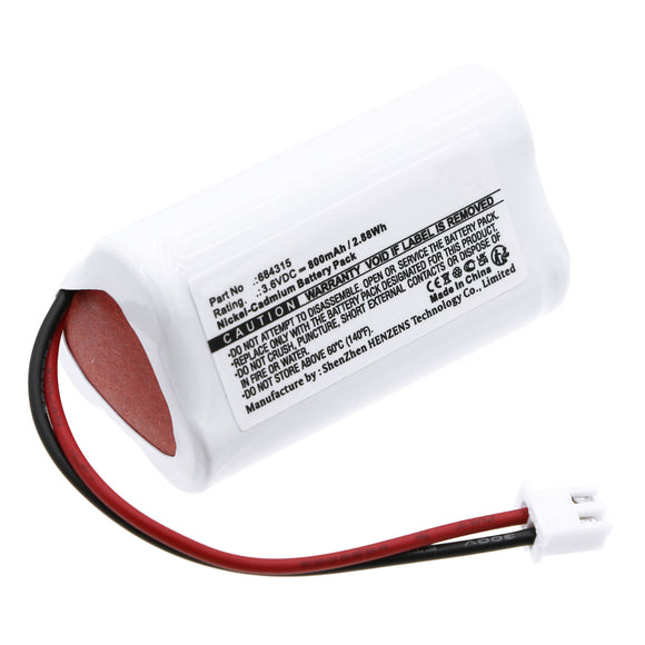 Batteries N Accessories BNA-WB-C18965 Emergency Lighting Battery - Ni-CD, 3.6V, 800mAh, Ultra High Capacity - Replacement for Lumenxl 684315 Battery