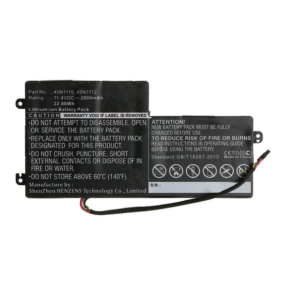 Batteries N Accessories BNA-WB-L12635 Laptop Battery - Li-ion, 11.4V, 2000mAh, Ultra High Capacity - Replacement for Lenovo 11500143 Battery