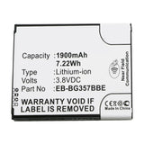 Batteries N Accessories BNA-WB-L13037 Cell Phone Battery - Li-ion, 3.8V, 1900mAh, Ultra High Capacity - Replacement for Samsung EB-BG357BBE Battery