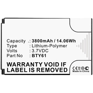 Batteries N Accessories BNA-WB-P14428 Barcode Scanner Battery - Li-Pol, 3.7V, 3800mAh, Ultra High Capacity - Replacement for Newland BTY61 Battery