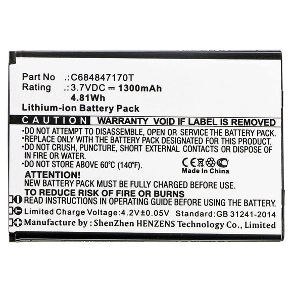 Batteries N Accessories BNA-WB-L9992 Cell Phone Battery - Li-ion, 3.7V, 1300mAh, Ultra High Capacity - Replacement for Blu C684847170T Battery