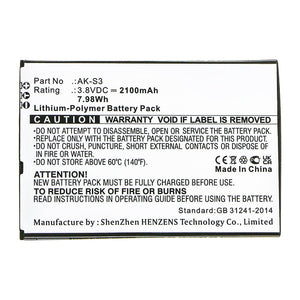 Batteries N Accessories BNA-WB-P15554 Cell Phone Battery - Li-Pol, 3.8V, 2100mAh, Ultra High Capacity - Replacement for Emporia AK-S3 Battery