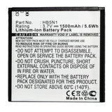 Batteries N Accessories BNA-WB-L3815 Cell Phone Battery - Li-ion, 3.7, 1500mAh, Ultra High Capacity Battery - Replacement for Cricket HB5N1 Battery