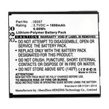 Batteries N Accessories BNA-WB-P14935 Credit Card Reader Battery - Li-Pol, 3.7V, 1800mAh, Ultra High Capacity - Replacement for Pax IS057 Battery