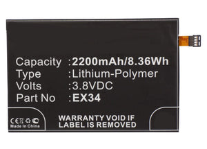 Batteries N Accessories BNA-WB-P3895 Cell Phone Battery - Li-Pol, 3.8, 2200mAh, Ultra High Capacity Battery - Replacement for Motorola EX34, SNN5923, SNN5923A, SNN5923B Battery