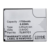 Batteries N Accessories BNA-WB-L14470 Cell Phone Battery - Li-ion, 3.8V, 1750mAh, Ultra High Capacity - Replacement for Alcatel TLi017C1 Battery