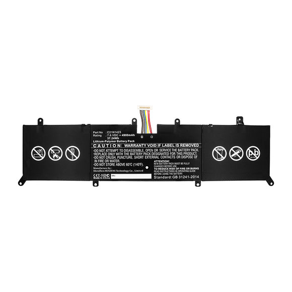 Batteries N Accessories BNA-WB-P15885 Laptop Battery - Li-Pol, 7.6V, 4900mAh, Ultra High Capacity - Replacement for Asus C21N1423 Battery