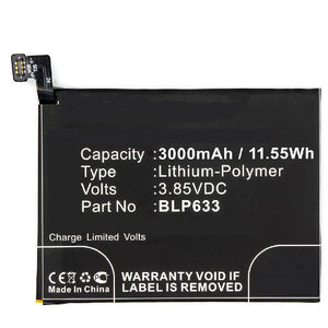 Batteries N Accessories BNA-WB-P8429 Cell Phone Battery - Li-Pol, 3.85V, 3000mAh, Ultra High Capacity Battery - Replacement for Oneplus BLP633 Battery