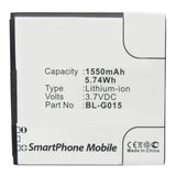 Batteries N Accessories BNA-WB-L11540 Cell Phone Battery - Li-ion, 3.7V, 1550mAh, Ultra High Capacity - Replacement for GIONEE BL-G015 Battery