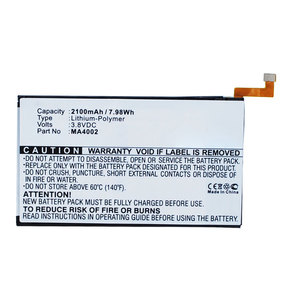 Batteries N Accessories BNA-WB-P14500 Cell Phone Battery - Li-Pol, 3.8V, 2100mAh, Ultra High Capacity - Replacement for MEITU MA4002 Battery