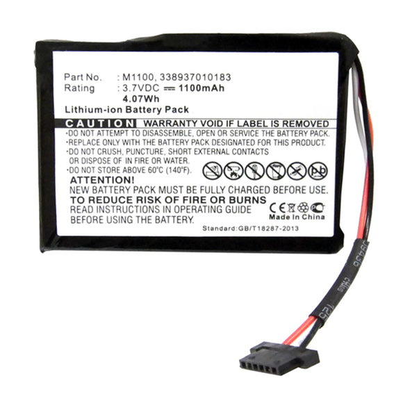 Batteries N Accessories BNA-WB-L16572 GPS Battery - Li-ion, 3.7V, 1100mAh, Ultra High Capacity - Replacement for Mitac M1100 Battery