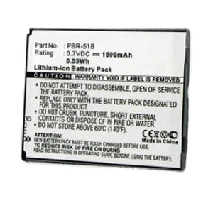 Batteries N Accessories BNA-WB-BLI-1348-1.5 Cell Phone Battery - Li-Ion, 3.7V, 1500 mAh, Ultra High Capacity Battery - Replacement for Pantech PBR-51B Battery