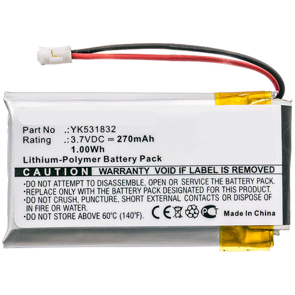 Batteries N Accessories BNA-WB-P8199 GPS Battery - Li-Pol, 3.7V, 270mAh, Ultra High Capacity Battery - Replacement for Golf Buddy YK531832 Battery