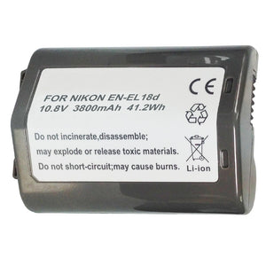 Batteries N Accessories BNA-WB-ENEL18d Digital Camera Battery - Li-ion, 10.8V, 3800mAh, Ultra High Capacity - Replacement for Nikon EN-EL18d Battery