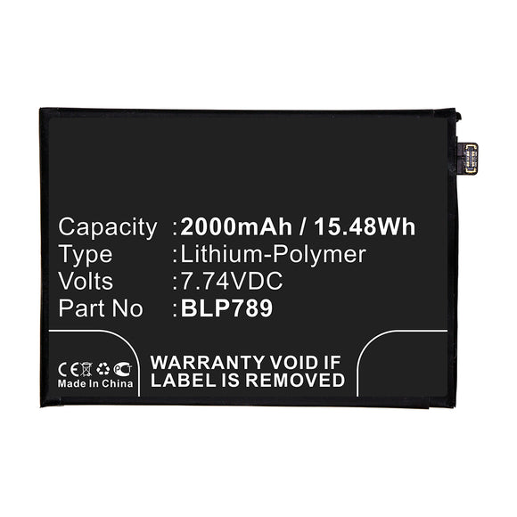 Batteries N Accessories BNA-WB-P14714 Cell Phone Battery - Li-Pol, 7.74V, 2000mAh, Ultra High Capacity - Replacement for OPPO BLP789 Battery