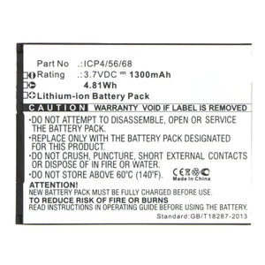 Batteries N Accessories BNA-WB-L16476 Cell Phone Battery - Li-ion, 3.7V, 1300mAh, Ultra High Capacity - Replacement for NAVON ICP4/56/68 Battery