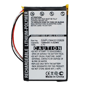 Batteries N Accessories BNA-WB-P13446 GPS Battery - Li-Pol, 3.7V, 1250mAh, Ultra High Capacity - Replacement for TomTom SIMPLOM420102829 Battery